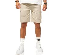 Soulstar Herren Kurze Hose Cargoshorts mit Stretch - Bermuda Sommershorts für Männer - Elastische Chinoshorts im Regular-Fit S2_GIDLEY-Stone-W34