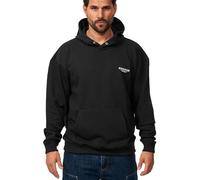 Soulstar Herren Oversize Hoodie Kapuzenpullover Einfarbig Basic Logoprint Pullover Kapuzen-Sweatshirt Für Männer S2_Present-Hood-Black-XL