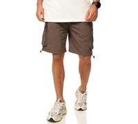 Soulstar Herren Shorts Kurze Hose im Tech Utility-Style aus leichtem Nylon im Regular-Fit - Sportshorts Sommerhose als Bermuda-Shorts S2_DION-Coffee-L