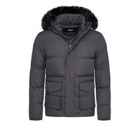 Soulstar Herren warme Winterjacke mit Kapuze Parka Winter-Mantel Steppjacke Jacket Puffer-Jacke S2_ADLER-Charcoal-L