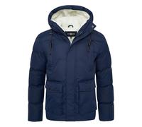 Soulstar Herren warme Winterjacke mit Kapuze Teddyfell Gefütterte Steppjacke Outdoorjacke Pufferjacke Mens Jacket S2_MOORLAND-J25-Navy-XXL