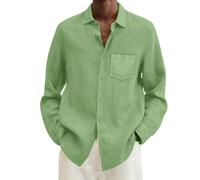 Soupliebe Cord Jacke Herren, Sommerjacke - Overshirt Herbstjacke Oversized Leicht Arbeitsjacke Langarm Cargo Hemd Relaxed Fit Hemdjacke Knopfleiste Übergangsjacke Cordjacke Männer Mintgrün 3XL