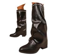 Soupliebe Cowboystiefel Damen Elegant Weitschaftstiefel - Stiefel Mit Absatz Stiefeletten Flach Herbst Wildleder Reitstiefel Winter Leder Overknee Lederstiefel Gefüttert Wildlederstiefel Schwarz 37 1