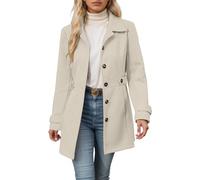 Soupliebe Mäntel Für Damen, Winterjacke Damen Lang Übergangsjacke - Dufflecoat Winter Jacke Damen-Jacken Elegant Mantel Knopfleiste Gürtel Design Klassisch Figurbetont Outfits Beige