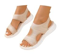Soupliebe Sandalen Damen Sommer - Summer Shoes Sandalen & Slides Für Damen Sandale Sommerschuhe Bequeme Frauen Sandalen-Damen Sport Barfuss Schuhe Mädchen 38 Teenager Orthosandale Beige 42
