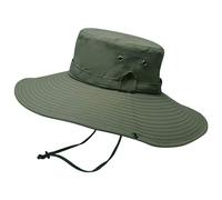 Soupliebe Sommer Hut Herren Uv Schutz Wasserdicht Hat Fedora Verstellbare Kinnriemen Panama Für Großen Kopf Schattenspendend Schlapphut Hüte Breiter Rand Breite Krempe Sommerhut Armeegrün