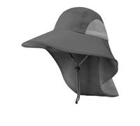 Soupliebe Sonnenhut Männer Herren Fedora Hat Outdoor/Wander Angeln Schlapphut Western Wasserdicht Hüte Hut Faltbar Für Großen Kopf Panama Strohhut Breiter Rand Netz Herrenhut Dunkelgrau