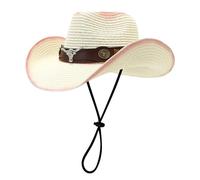 Soupliebe Strohhut Herren Sommer Strand Hat Für Großen Kopf Schlapphut Hüte Wasserdicht Western Panama Hut Sonnenhut Uv Schutz Cowboy Herrenhut Fischen/Golf Garten Sonnenschutz Beige