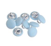 sourcing map 10 Stück 10 mm Knöpfe Blau mit Stoffüberzug, Vintage Stoffknöpfe Bezogen Nähknöpfe Runde Retro Bastelknöpfe Metallschaft für Mantel Strickjacke Anzüge Kleider Blusen