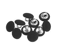 sourcing map 10 Stück 10 mm Knöpfe Schwarz mit Stoffüberzug, Vintage Stoffknöpfe Bezogen Nähknöpfe Runde Retro Bastelknöpfe Metallschaft für Mantel Strickjacke Anzüge Kleider Blusen