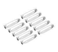 sourcing map 100 Stück Sicherheitsstangen Stifte Broschennadeln Sicherheitsnadeln Anstecknadeln zum Basteln 30mm für Ausweise Namenskarten Tags DIY Schmuck Handwerk Silber Ton