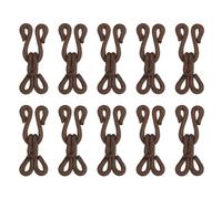 sourcing map 12 Stück BH Haken BH Verlängerung 2 Haken Hosenverschluss, 27mm Nähzubehör Ösen zum Annähen Polyester Abgedeckt Closure für Clothing Bra Trousers Skirt DIY Craft, Braun