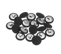 sourcing map 20 Stück 15 mm Knöpfe Schwarz mit Stoffüberzug Vintage Stoffknöpfe Bezogen Nähknöpfe Runde Retro Bastelknöpfe Metallschaft für Mantel Strickjacke Anzüge Kleider Blusen