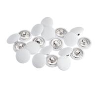 sourcing map 20 Stück 15 mm Knöpfe Weiß mit Stoffüberzug Vintage Stoffknöpfe Bezogen Nähknöpfe Runde Retro Bastelknöpfe Metallschaft für Mantel Strickjacke Anzüge Kleider Blusen