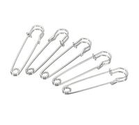 sourcing map 20 Stück Sicherheitsnadeln 7cm Groß Safety Pins Metall-Sicherheitsnadeln für Decken Röcke Handwerk Brosche Herstellung Silber Ton