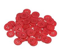 sourcing map 200 Stück Knöpfe 15 mm Nähknöpfe Rot Harz Kunststoffknöpfe Flach 4 Loch Runde Bastelknöpfe zum Nähen Bekleidung Hosen Anzüge Jacke Hemden Mantel Blazer Stricken Kardigans