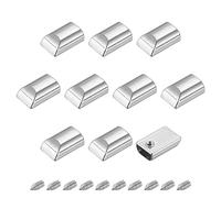 sourcing map 30 Stück Reißverschluss Reparatur Set Metall Reißverschluss Stopper Rechteck Ziehen Top Enden Schwanz Clip Ersatz mit Schraube für DIY Basteln Tasche Jeans Gepäck Silber Ton