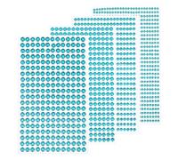sourcing map 3584 Stück 8 Blatt himmelblaue Strassaufkleber 3/4/5/6 mm, selbstklebende Strasssteine, Edelsteine für DIY-Dekoration, Basteln, Gesicht, Augen, Nägel, Haare, Make-up