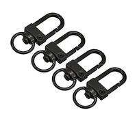 sourcing map 4 Stück Drehverschluss Karabinerhaken bunter Karabinerverschluss für Lanyard Schlüssel DIY 33x13mm schwarz
