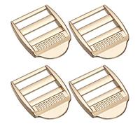 sourcing map 4Stk Metall Leiter Schnalle Gleiter Tri-Gleiter Metall Einstellbar Schnallen 19.5mm(3/4") Innen Größe für Gurtband Rucksack Riemen Hell Gold