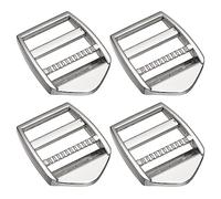 sourcing map 4Stk Metall Leiter Schnalle Gleiter Tri-Gleiter Metall Einstellbar Schnallen 25mm(1") Innen Größe für Gurtband Rucksack Riemen Silberton