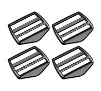 sourcing map 4Stk Metall Leiter Schnalle Gleiter Tri-Gleiter Metall Einstellbar Schnallen 38mm(1-1/2") Innen Größe für Gurtband Rucksack Riemen Tiefschwarz