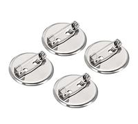 sourcing map 50 Stück Brosche Basis 23mm Broschennadeln Sicherheitsnadeln Anstecknadeln zum Basteln mit Löchern für Ausweise Namenskarten Tags DIY Schmuck Handwerk Silber Ton