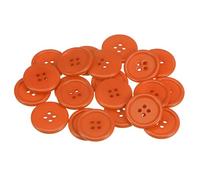 sourcing map 50 Stück Knöpfe 25 mm Nähknöpfe Orange Harz Kunststoffknöpfe Flach 4 Loch Runde Bastelknöpfe zum Nähen Bekleidung Hosen Anzüge Jacke Hemden Mantel Blazer Stricken Kardigans