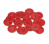 sourcing map 50 Stück Knöpfe 25 mm Nähknöpfe Rot Harz Kunststoffknöpfe Flach 4 Loch Runde Bastelknöpfe zum Nähen Bekleidung Hosen Anzüge Jacke Hemden Mantel Blazer Stricken Kardigans
