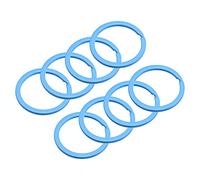 sourcing map 8 Stück Schlüsselringe Flache Schlüsselring 30mm/1,2”Rund Schlüsselanhänger Ringe Blau
