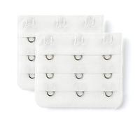 sourcing map Damen 3 Haken 3 Zeile Unterwäsche Bra Gurt Extension Schnalle Haken Pure Weiß 2 STK