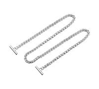 sourcing map Taschenkette Ersatz Taschengurte zum Wechseln Metall Kette Trageriemen Kettenriemen mit Knebelverschlüssen Schultergurt Zubehör für DIY Tasche Handtasche Geldbörse 110cm Silber