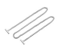 sourcing map Taschenkette Ersatz Taschengurte zum Wechseln Metall Kette Trageriemen Kettenriemen mit Knebelverschlüssen Schultergurt Zubehör für DIY Tasche Handtasche Geldbörse 120cm Silber