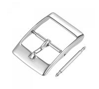 sourcing map Uhrenarmband Verschluss Ersatz Edelstahl polierte Silberton PVD Schnalle für 18mm breite Uhrenarmbänder mit Federsteg