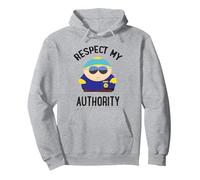 South Park Cartman Respect My Authority Pullover Hoodie, Unisex für Erwachsene, Grau Meliert, XL