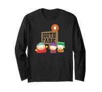 South Park Gang with Sign Langarmshirt, Unisex für Erwachsene, Schwarz, S