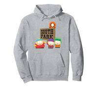 South Park Gang with Sign Pullover Hoodie, Unisex für Erwachsene, Grau Meliert, L