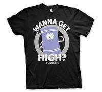 South Park Offizielles Lizenzprodukt Towelie - Wanna Get High Herren T-Shirt (Schwarz), S