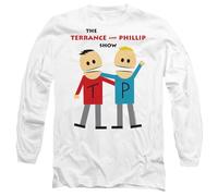 South Park Unisex Terrance and Phillip Mens Long Sleeve T-Shirt, weiß, L