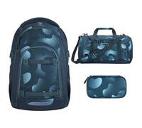Southbag coocazoo Mate Schulrucksack-Set 3tlg inkl. Schlamperbox und Sporttasche (Aqua Flow)
