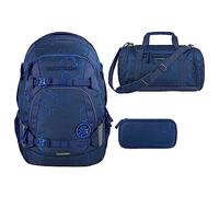 Southbag coocazoo Mate Schulrucksack-Set 3tlg inkl. Schlamperbox und Sporttasche (Blue Motion)