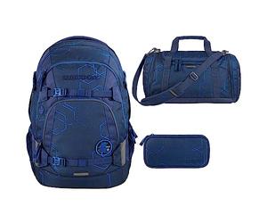 Southbag coocazoo Mate Schulrucksack-Set 3tlg inkl. Schlamperbox und Sporttasche (Blue Motion)