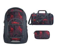 Southbag coocazoo Mate Schulrucksack-Set 3tlg inkl. Schlamperbox und Sporttasche (Broken Black)