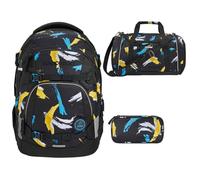Southbag coocazoo Mate Schulrucksack-Set 3tlg inkl. Schlamperbox und Sporttasche (Crazy Artnight)