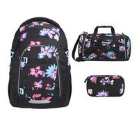 Southbag coocazoo Mate Schulrucksack-Set 3tlg inkl. Schlamperbox und Sporttasche (Floral Artnight V2)