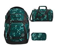 Southbag coocazoo Mate Schulrucksack-Set 3tlg inkl. Schlamperbox und Sporttasche (Pixel Blox)