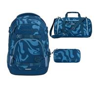 Southbag coocazoo MATE Schulrucksack-Set 3tlg inkl. Sporttasche und Schlamperbox (Breaking Waves)