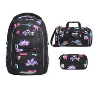 Southbag coocazoo Porter Schulrucksack-Set 3tlg inkl. Sporttasche und Schlamperbox (Floral Artnight V2)