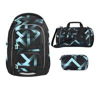 Southbag coocazoo Porter Schulrucksack-Set 3tlg inkl. Sporttasche und Schlamperbox (Laser Lights V2)