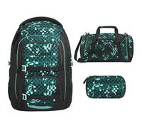 Southbag coocazoo Porter Schulrucksack-Set 3tlg inkl. Sporttasche und Schlamperbox (Pixel Blox V2)